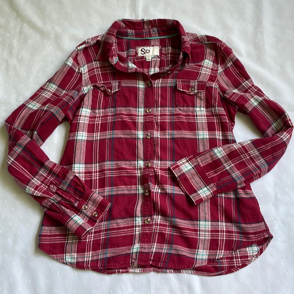 SO Plaid Flannel Button Down